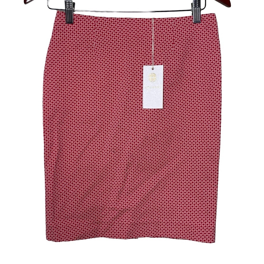 NWT Socapri classic red white pencil skirt sz 40 US 6